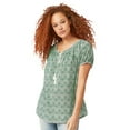 thumbnail image 1 of Ellos Women's Ruffle Trim Peasant Blouse Shirt, 1 of 6