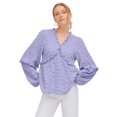 thumbnail image 1 of Ellos Women's Ruffle Trim V-Neck Babydoll Blouse, 1 of 3