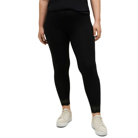 Ellos Women's Scallop Lace Hem Leggings