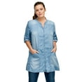 thumbnail image 1 of Ellos Women's Snap Front Denim Tunic Tunic, 1 of 4
