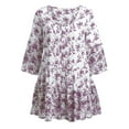 thumbnail image 1 of Ellos Women's Tiered Floral 3/4 Sleeve Tunic Tunic, 1 of 4