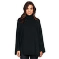 thumbnail image 1 of Ellos Women's Turtleneck Poncho Sweater Pullover, 1 of 4