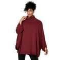 thumbnail image 1 of Ellos Women's Turtleneck Poncho Sweater Pullover, 1 of 4