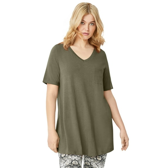 Ellos Women's V-Neck A-Line Tunic Tunic