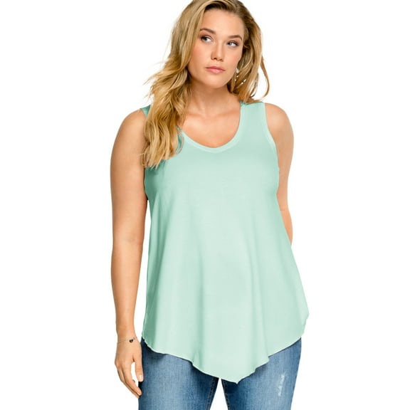 Ellos Women's V-Neck Pointed Front Tank Top