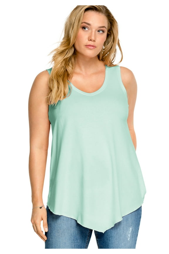 Women's V-Neck Pointed Front Tank Top