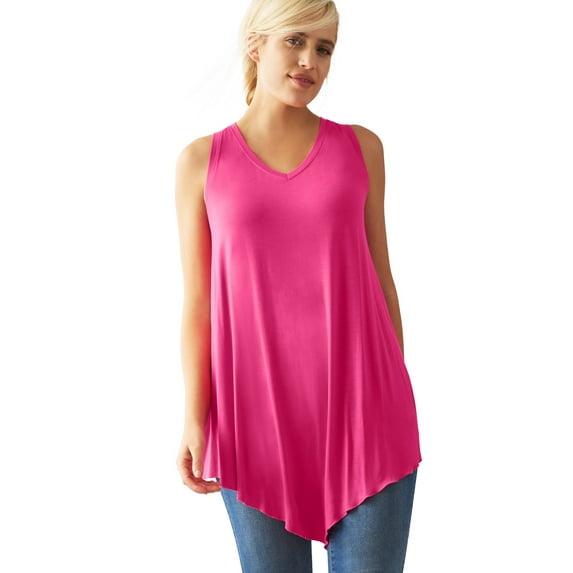 Ellos Women's V-Neck Pointed Front Tank Top