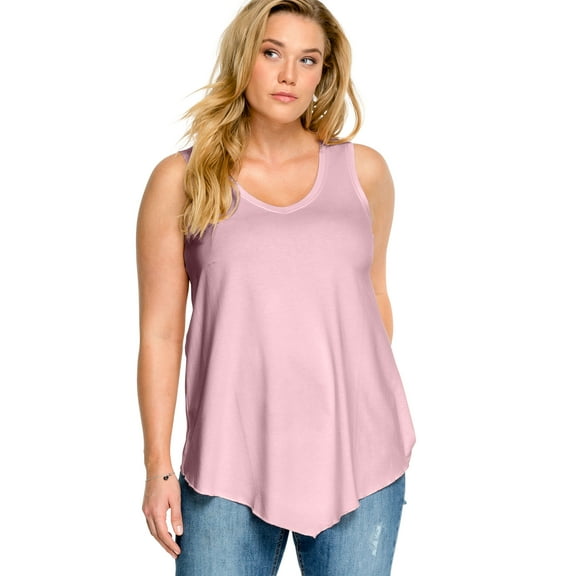 Ellos Women's V-Neck Pointed Front Tank Top