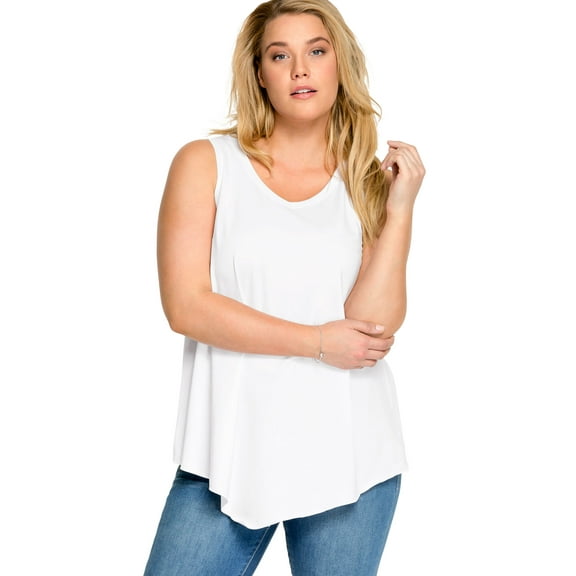 Ellos Women's V-Neck Pointed Front Tank Top