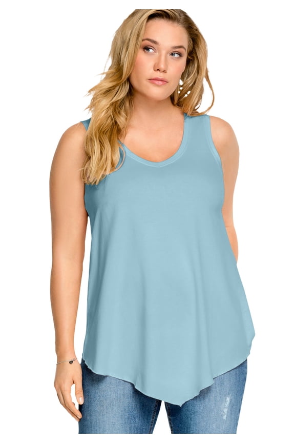 Women's V-Neck Pointed Front Tank Top