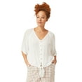 thumbnail image 1 of Ellos Women's V-Neck Tie-Front Blouse Shirt, 1 of 6