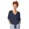 thumbnail image 1 of Ellos Women's V-Neck Tie-Front Blouse Shirt, 1 of 6