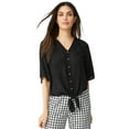thumbnail image 1 of Ellos Women's V-Neck Tie-Front Blouse Shirt, 1 of 6