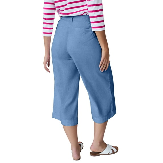 Ellos Women's Wide-Leg Crop Jeans Jeans