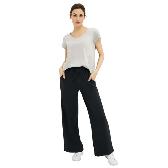 Ellos Women's Wide Leg French Terry Sweatpant