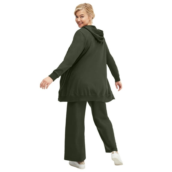 Ellos Women's Wide Leg French Terry Sweatpant