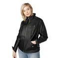 thumbnail image 1 of Ellos Women's Zip Front Leather Jacket Leather Jacket, 1 of 6