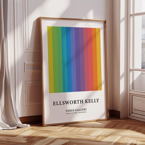 Ellsworth Kelly Inspired Print Colorful Minimalist Color Bars Poster Modern Wall Art For Living Room Entryway Statement Art