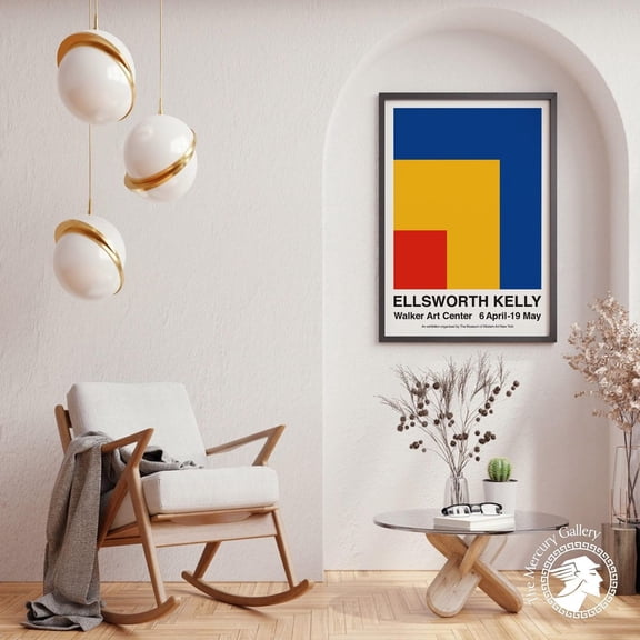 Ellsworth Kelly Poster, Museum Exhibition Geometric Art Print, Modern Abstract UNFRAMED Poster, Wall Art for Decor, Present, 8x12