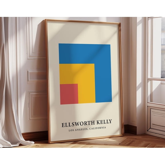 Ellsworth Kelly Primary Colours Print | Red Yellow Blue Color Poster | Modern Mid Century Wall Art for Living Room | Stylish Exhibition Art, 8x12 UNFRAMED