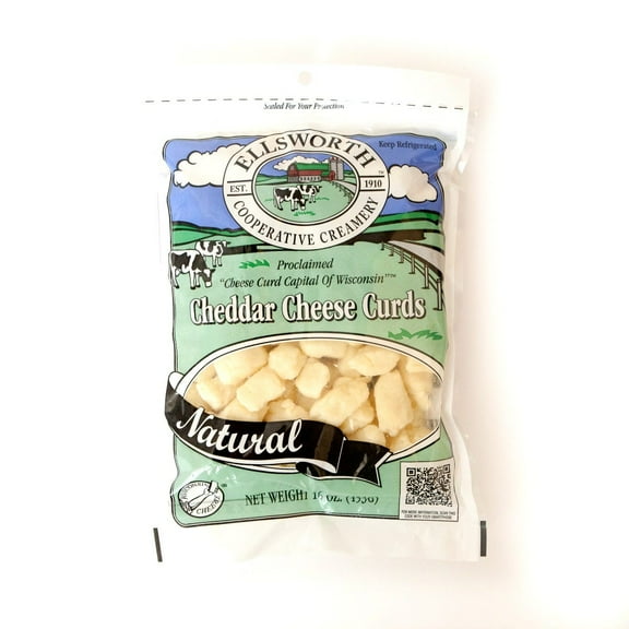 Ellsworth Natural Cheddar Cheese Curds, 16OZ, 16 Pack