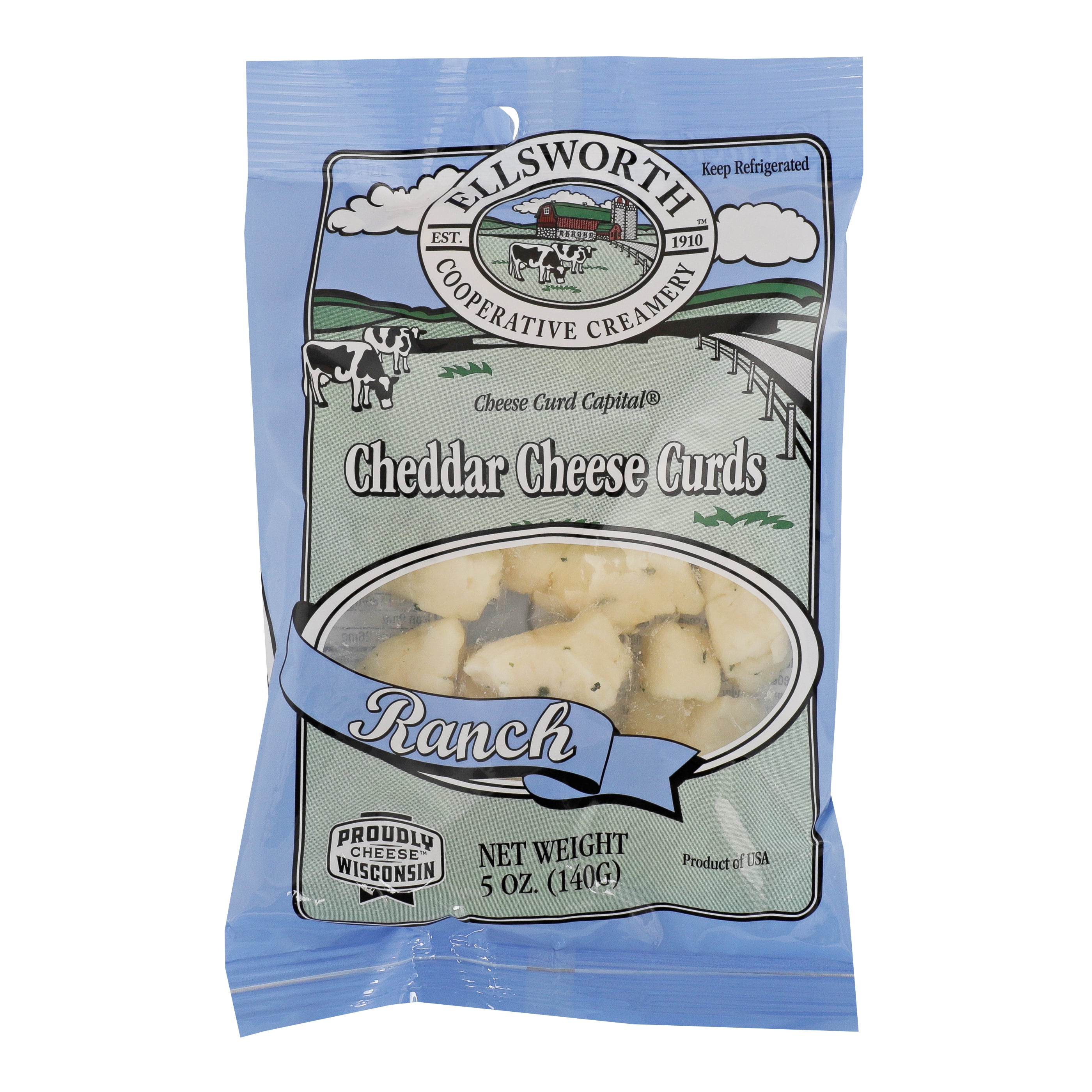 Ellsworth Natural White Cheddar Cheese Curds 5 oz Resealable plastic
