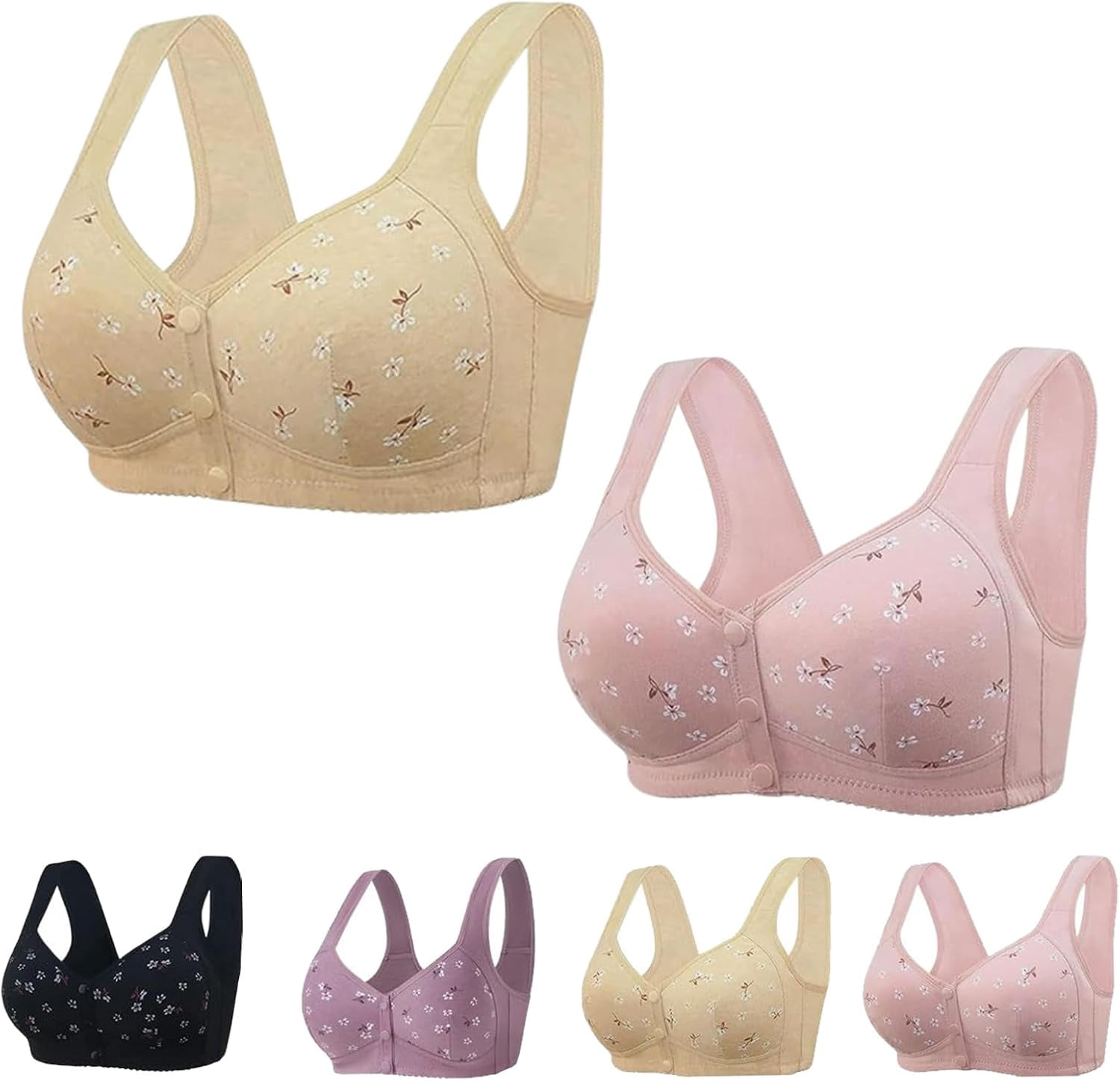 Front Closure Bras For Older Women JTBWLLO Daisy Bras For Older Women ...