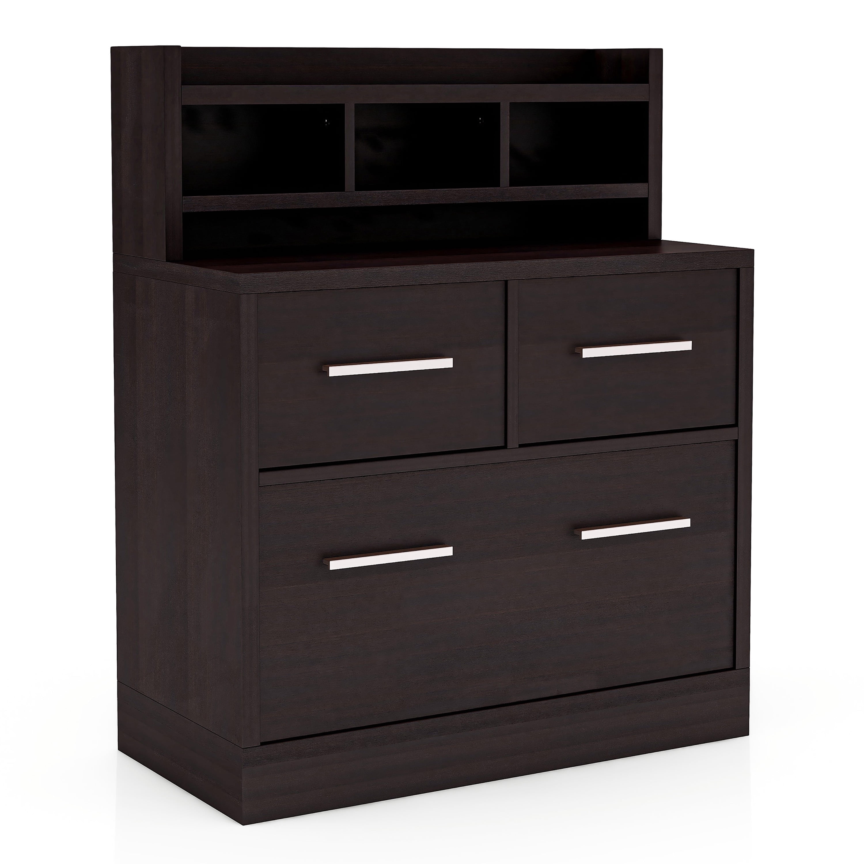 Elm 3-Drawer File Cabinet, Cappuccino