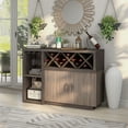 thumbnail image 1 of Elm Buffet Credenza Bar with Wine Rack, Distressed Gray, 1 of 7