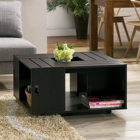 Elm Coffee Table with Storage and Casters, Espresso