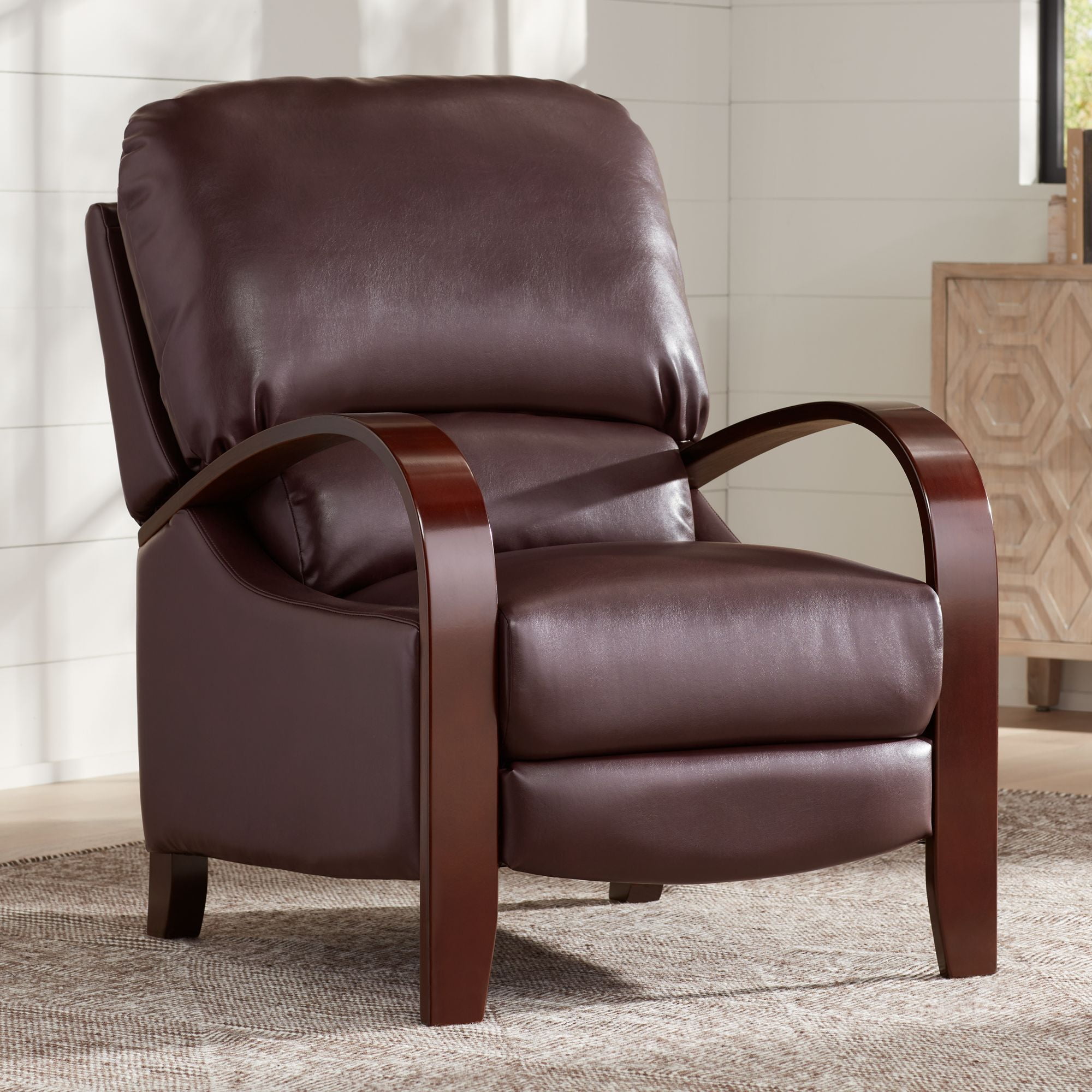 Elm Lane Cooper Cantina Burgundy Faux Leather Recliner Chair