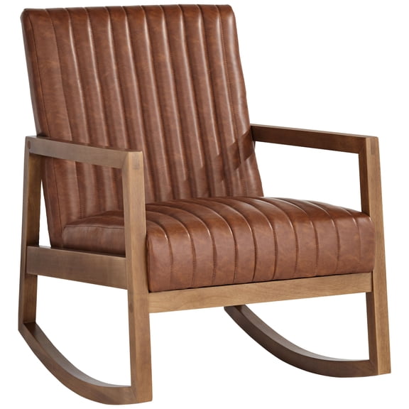 Studio 55D Ava Rust Brown Wood Frame Rocking Chair