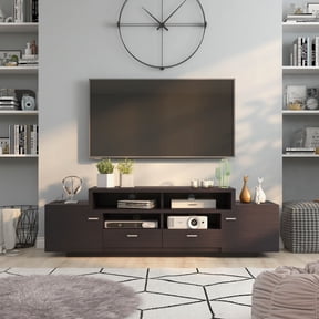 Elm Multi-Storage TV Stand Entertainment Console, Cappuccino, 72-inch