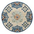 thumbnail image 1 of Elm & Oak Clio 4'10" Round Beige/Blue Medallion Handmade Wool Indoor Area Rug, 1 of 6