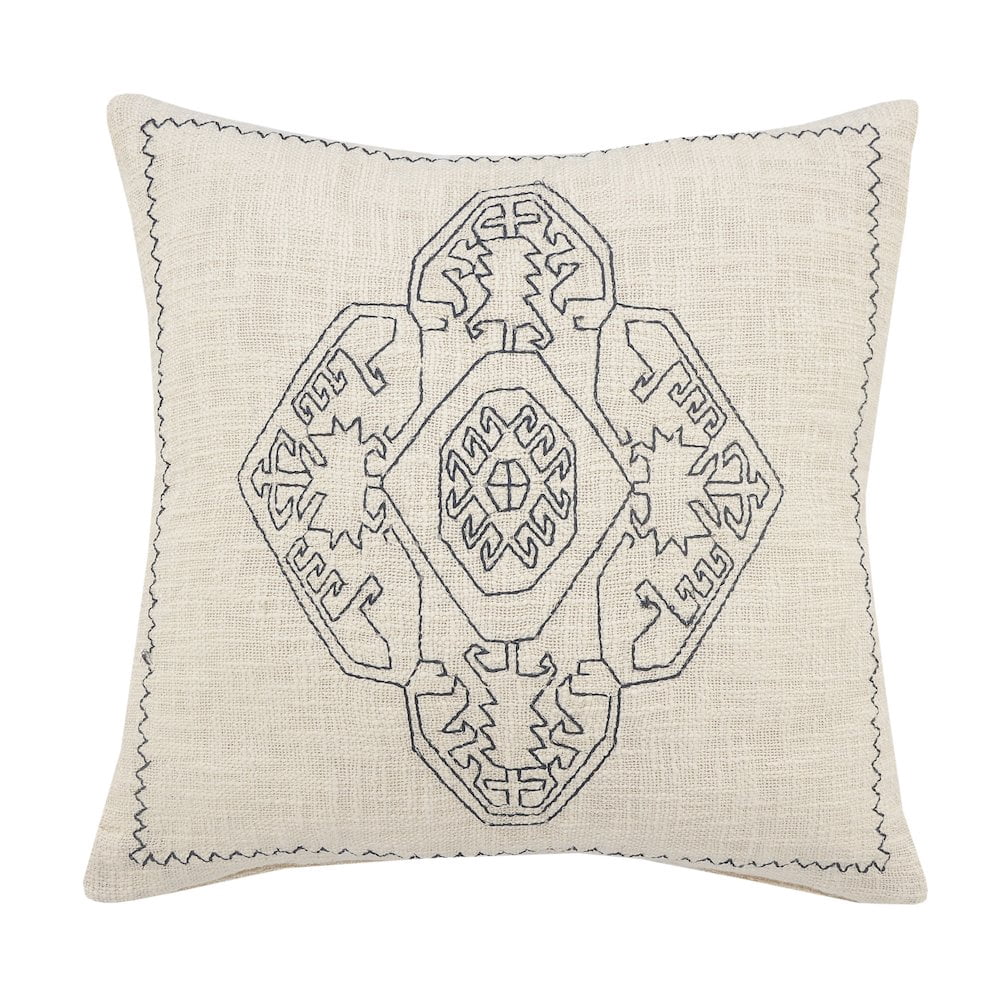 Harlow Hill Embroidered Damask Medallion Throw Pillow