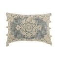 thumbnail image 1 of Elm & Oak Eliza 14" x 20" Gray/Ivory Embroidered Medallion Cotton Adult Decorative Throw Pillow, 1 of 10