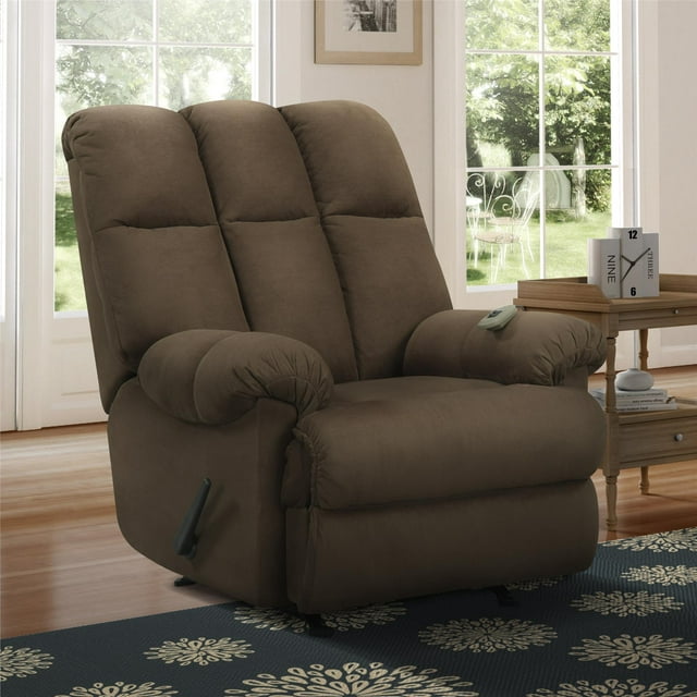 Elm & Oak Padded Massage Chair Recliner, Chocolate Upholstery