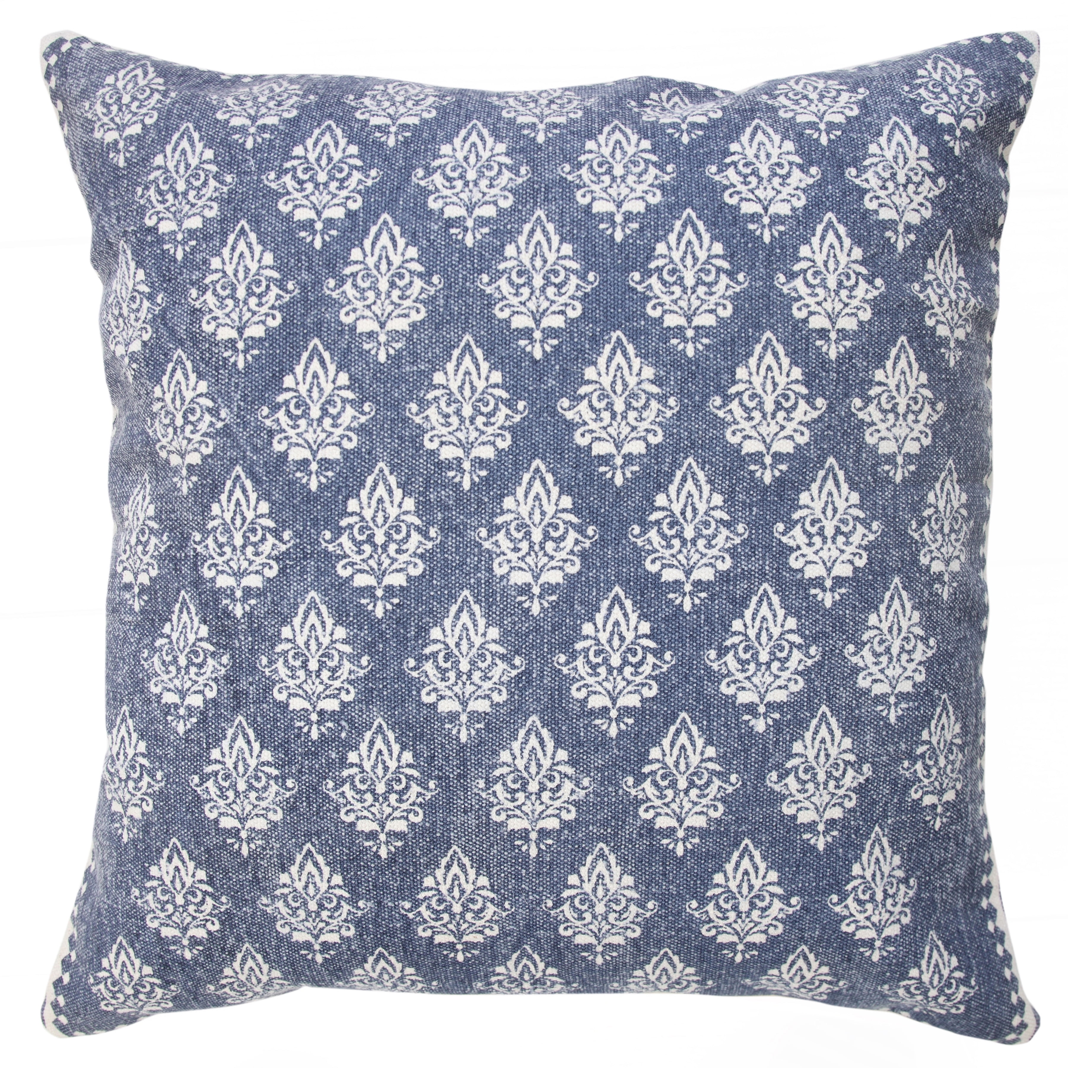 Extra-long Blue White Confetti Embroidered Throw Pillow Cover