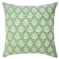 thumbnail image 1 of Elm & Oak Grace 20" x 20" Green/White Damask Cotton Adult Decorative Throw Pillow, 1 of 13