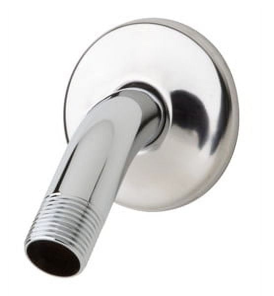 Polished Chrome Wall-Mounted 6-Inch Shower Arm with Flange