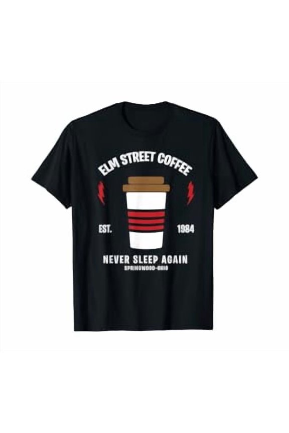 Elm Street Coffee Sleeping Freddy Gift Graphic T-Shirt, Size S-5XL