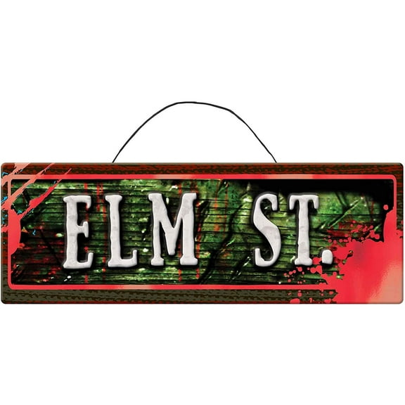 Elm Street Halloween Party Decoration Cardboard Sign