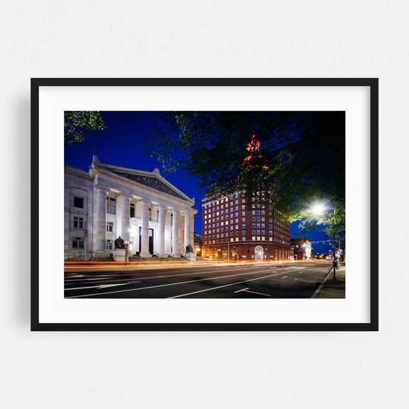 Elm Street, New Haven - New Haven Connecticut Photography Black Framed Wall Art Print 12 x 18 inches