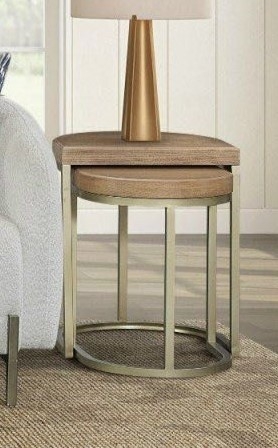 Nesting Table Base Elm Veneer & Metal Base Nesting Tables - 2 in 1, Space Saving - Walmart.com