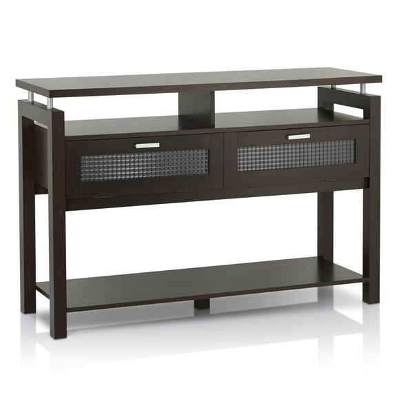 Elm Wood 2-Cabinet Console Table, Espresso