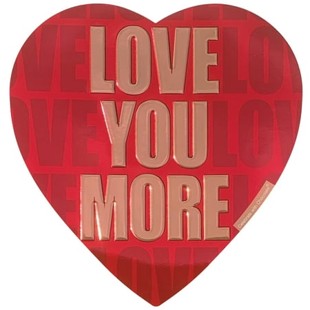 Elmer Chocolate Assorted Choc Embossed Love You More Heart 8oz 20 Pieces