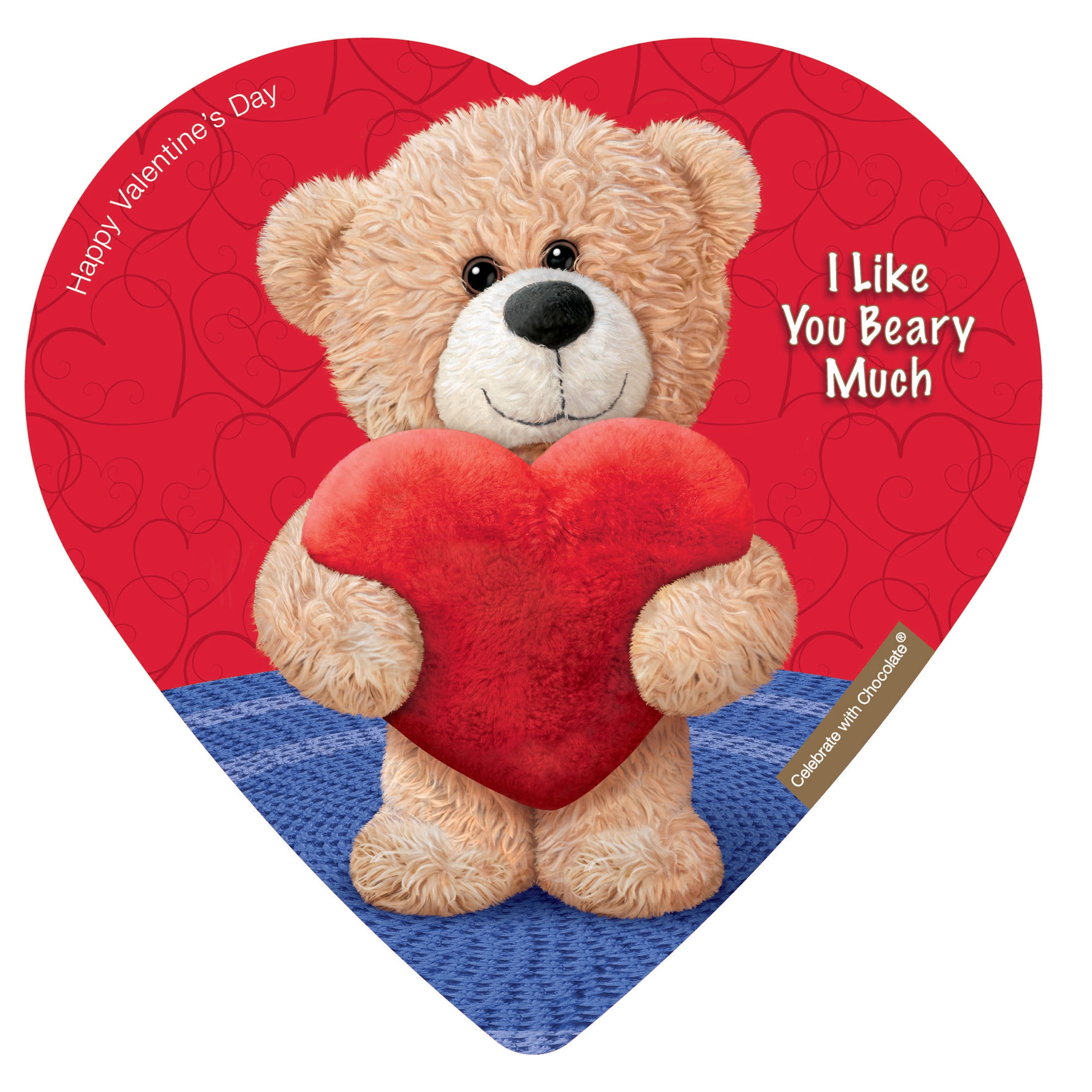 Elmer Chocolate Assorted Chocolate Comic Teddy Bear Heart 2oz 5 Pieces