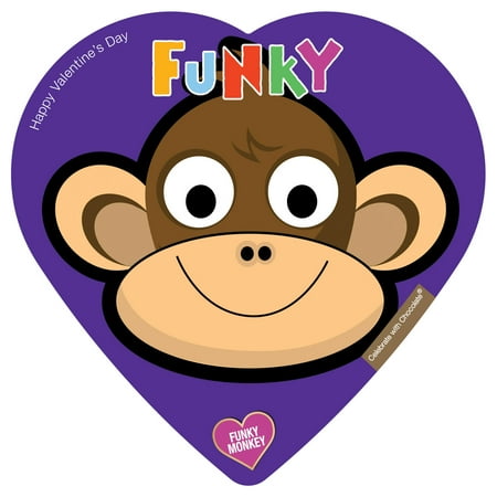 Elmer Chocolate Assorted Chocolate Word Play Funky Monkey Heart 2oz 5 Pieces