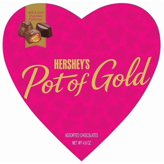 Elmer Chocolate Hershey’s Pot Of Gold Assorted Chocolate Pink Valentine Heart 4.9oz