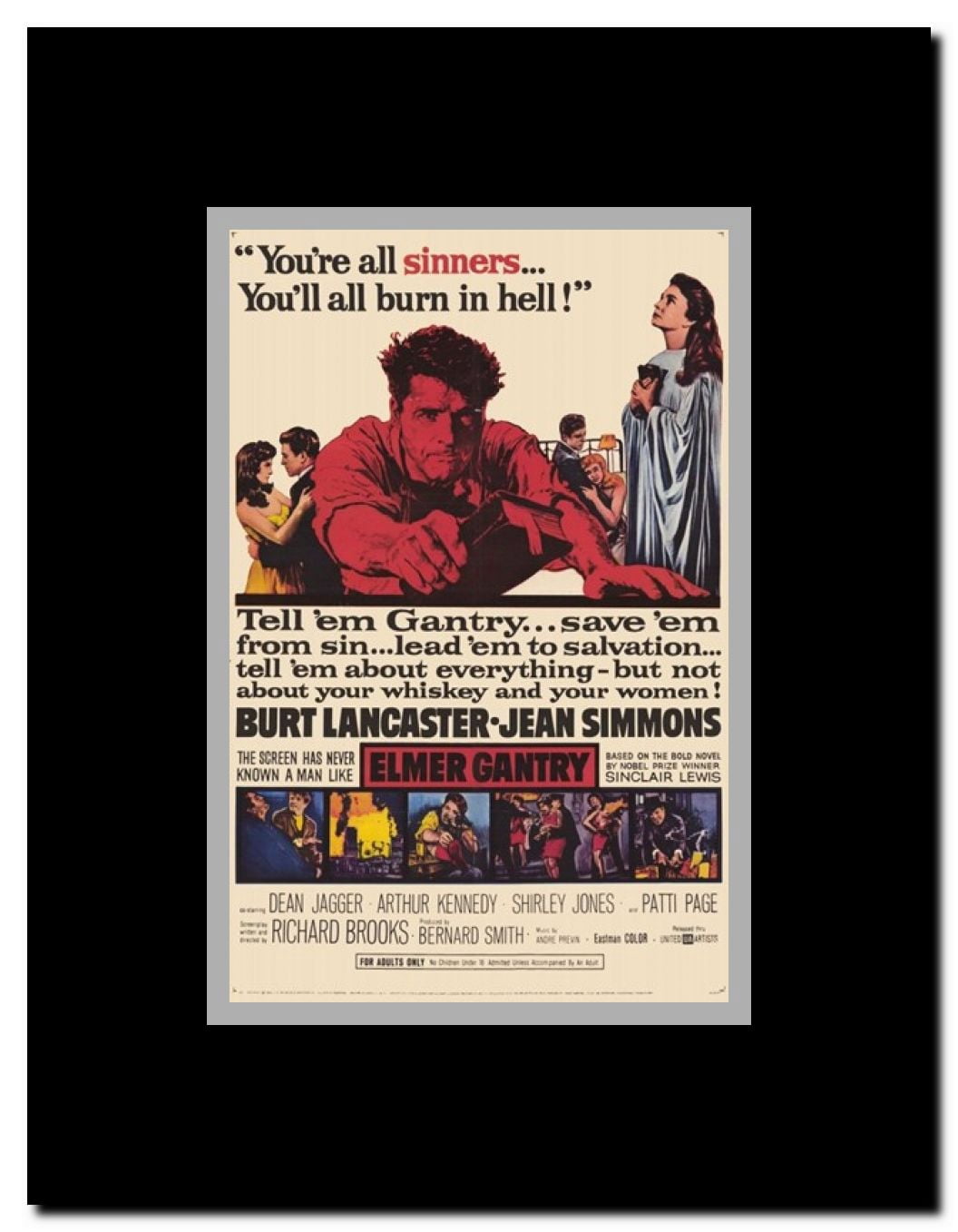 Elmer Gantry Framed Movie Poster